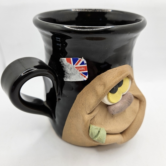 Art Pottery Ugly Funny Face Toothy Mug Cup Handmade Stoneware Anthropomorphic - Picture 3 of 8